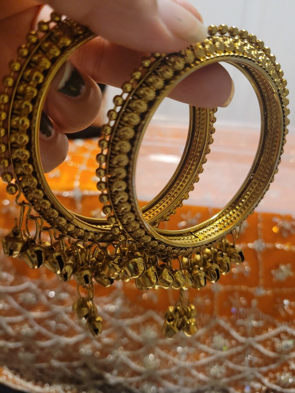 Ladies Rose Golden Bangle Set